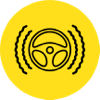 Steering wheel vibration icon.
