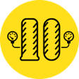 improper-tire-size-pressure-settings-icon Improper tire size or pressure setting icon.